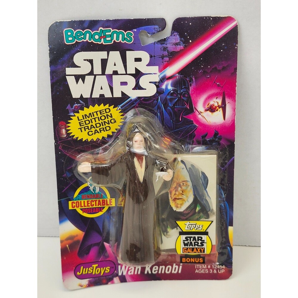 Star Wars Movie Bend Ems Obi Wan Kenobi Action Figure with Trading Card Topps